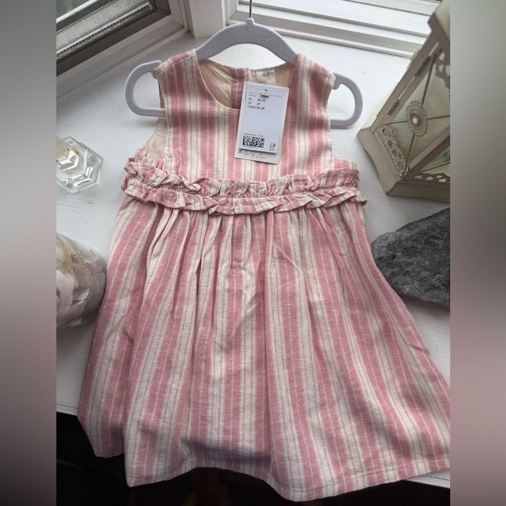 Pink and Cream Striped Dress